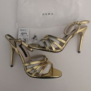 Gold Sandals Heels 9 40